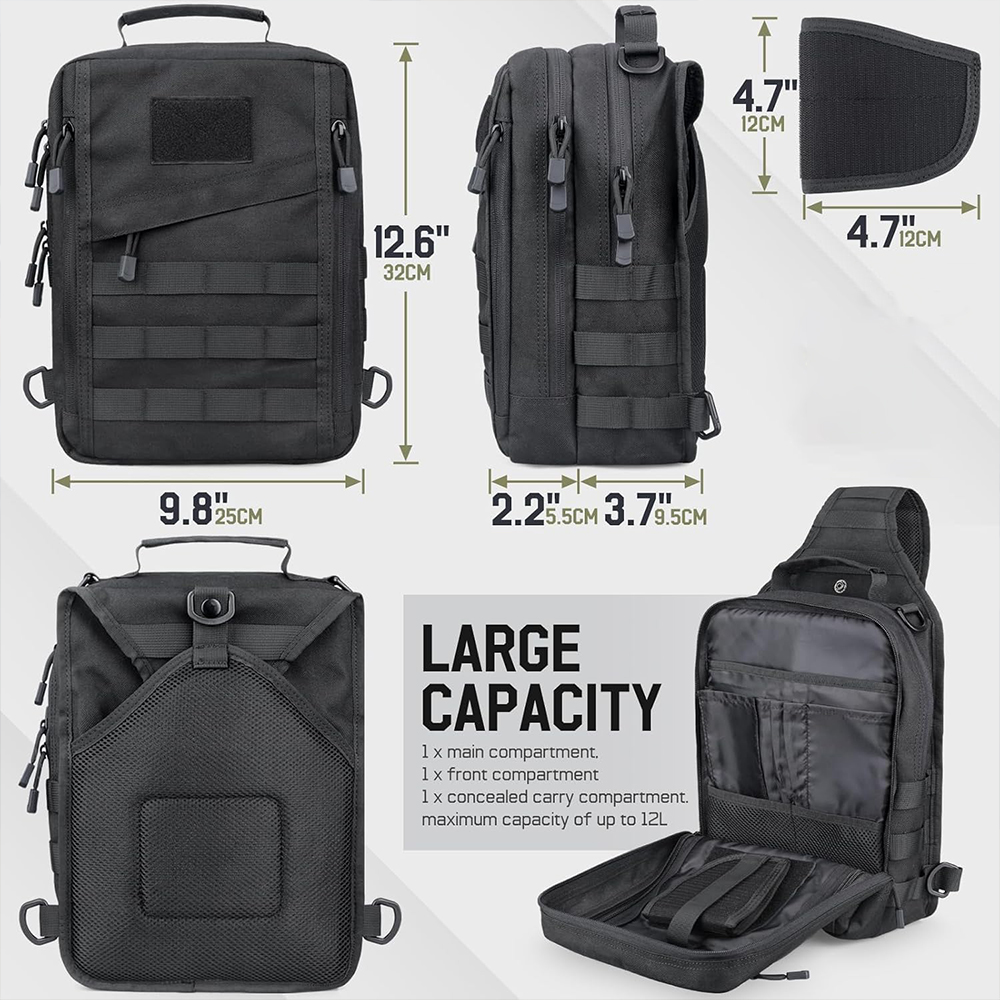 Тактический рюкзак на слинге,  – обзор и цена Edc Concealed Carry Sling Bag
